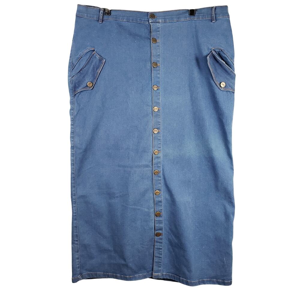 Vintage Betsy Size 21 Denim Midi Skirt Jean Western Y2K Indie Festival Hippie‎